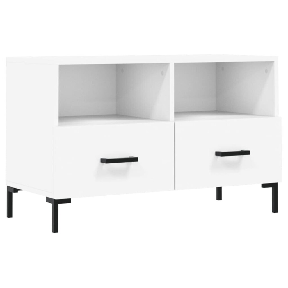 Vidaxl (White) Tv Cabinet Tv Unit Sideboard Media Unit Tv Stand White Engineered Wood
