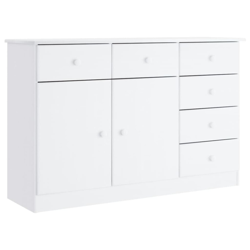 (white) vidaXL Sideboard Storage Cupboard Side Cabinet Buffet ALTA Solid Wood Pine