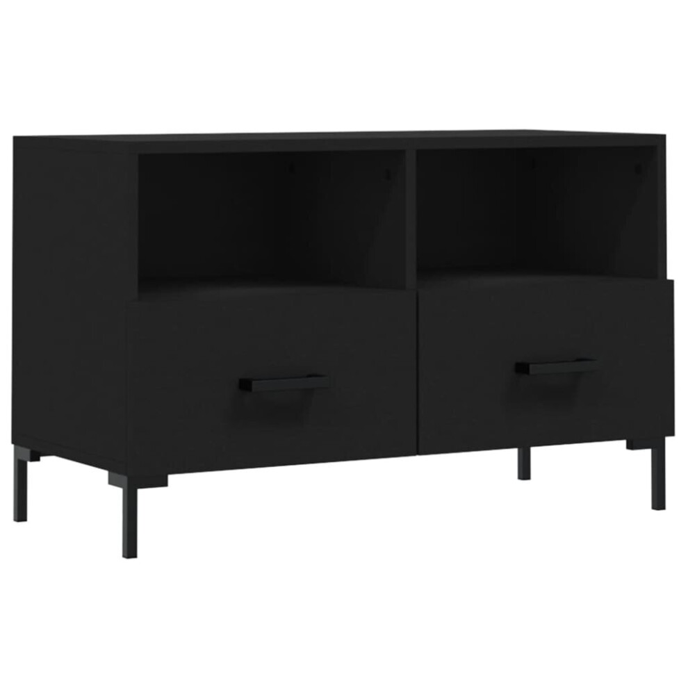 (black) vidaXL TV Cabinet TV Unit Sideboard Media Unit TV Stand White Engineered Wood