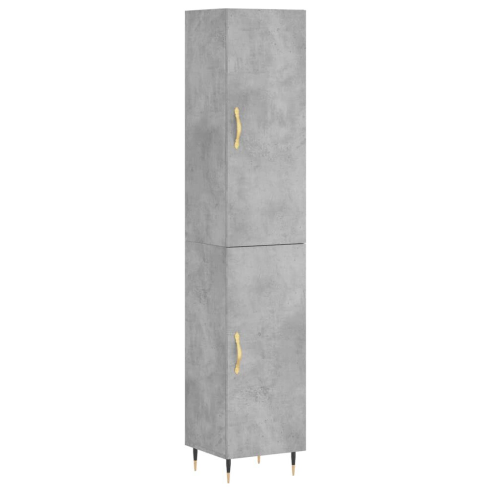 Vidaxl Highboard Sideboard Cupboard Side Cabinet Concrete Grey Engineered Wood