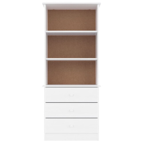 VidaXL (white) vidaXL Bookcase Book Shelf Display Cabinet with Drawers ALTA Solid Wood Pine 2