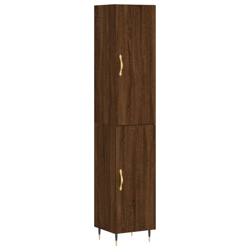 vidaXL Highboard Sideboard Cupboard Storage Cabinet Brown Oak Engineered Wood