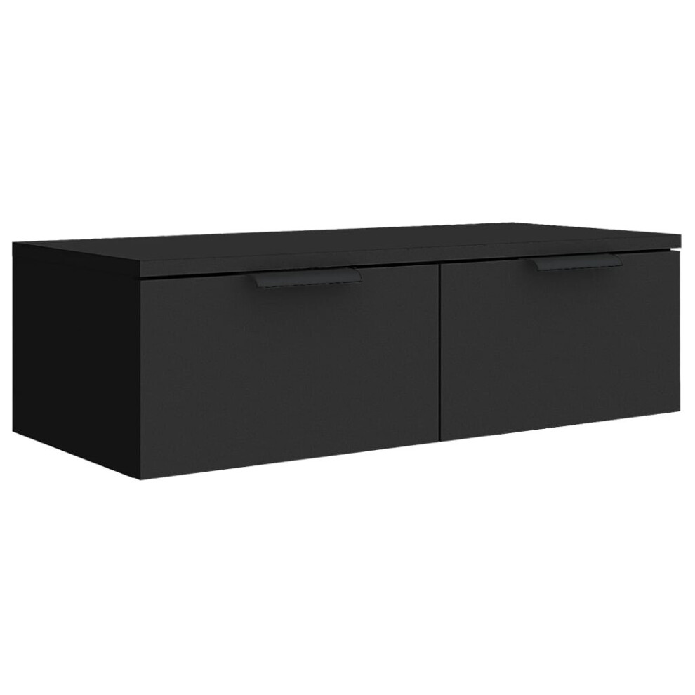 vidaXL Wall Cabinet Storage Cabinet Display Cabinet Black Engineered Wood