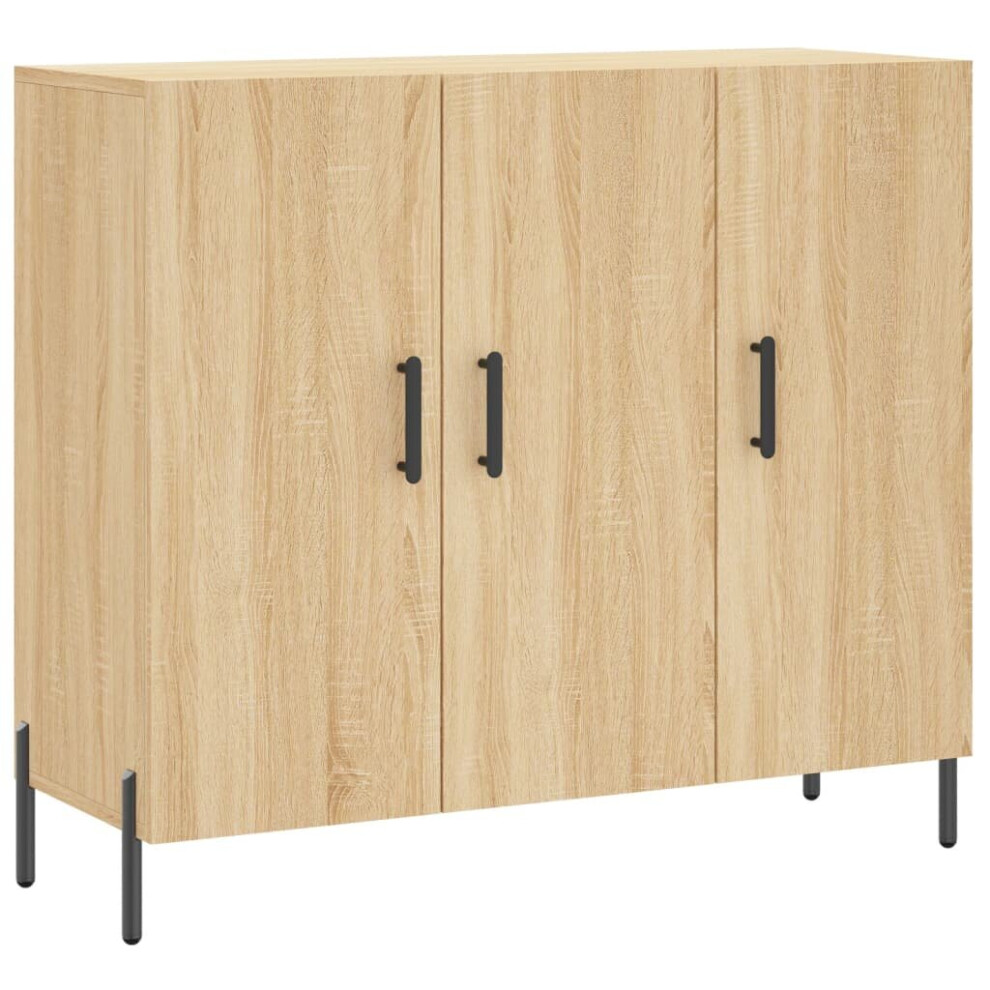 Vidaxl (Sonoma Oak) Sideboard Storage Cabinet Cupboard Side Cabinet Engineered Wood White