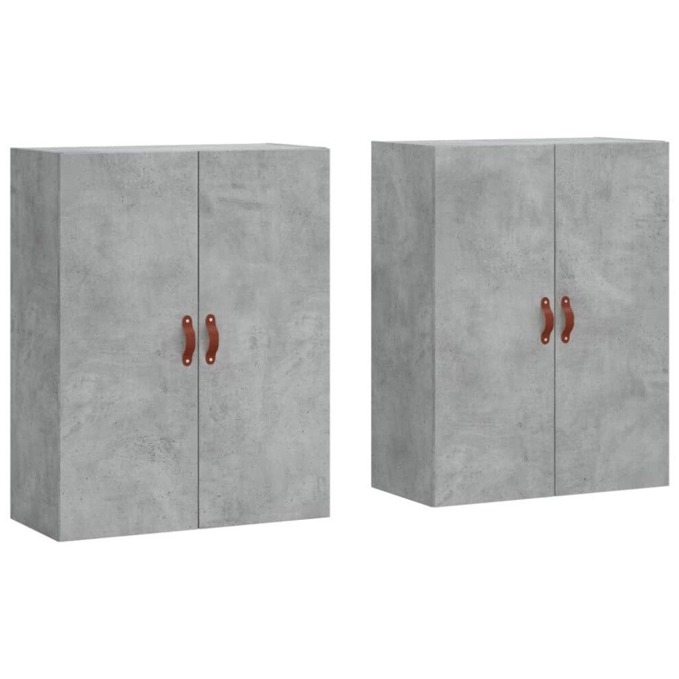 vidaXL Wall Mounted Cabinets Bathroom Cabinet Cupboard 2 pcs Concrete Grey