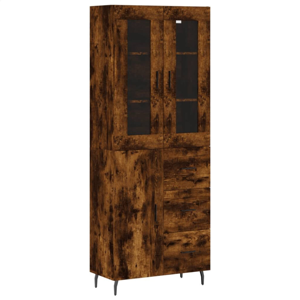 Vidaxl Highboard Sideboard Cupboard Storage Cabinet Smoked Oak Engineered Wood