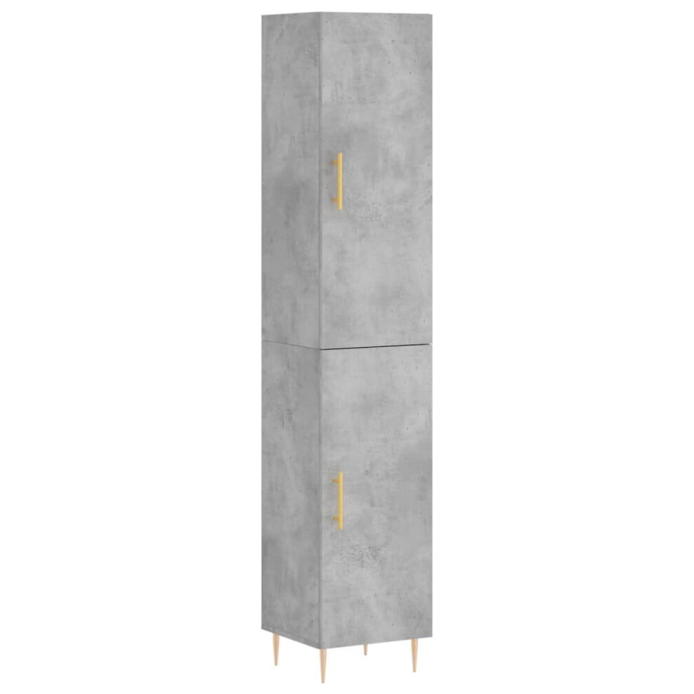 vidaXL Highboard Sideboard Cupboard Side Cabinet Concrete Grey Engineered Wood