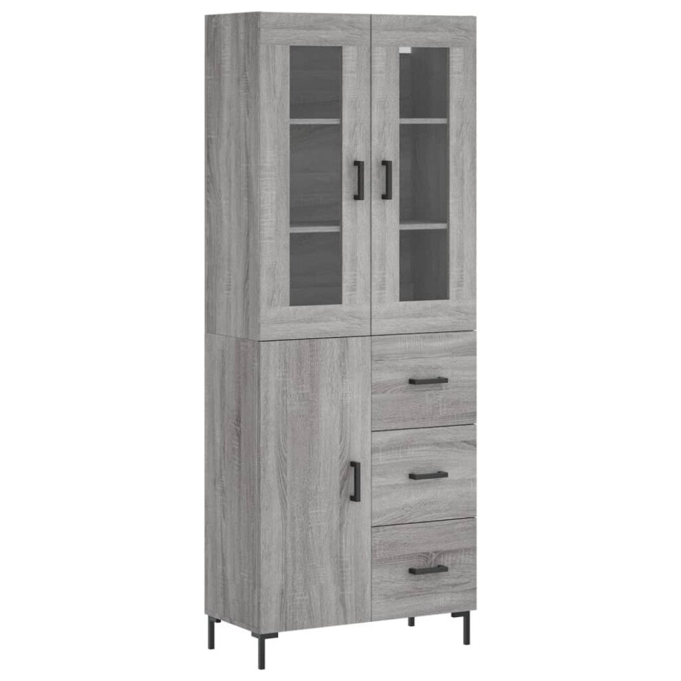 vidaXL Highboard Sideboard Cupboard Side Cabinet Grey Sonoma Engineered Wood