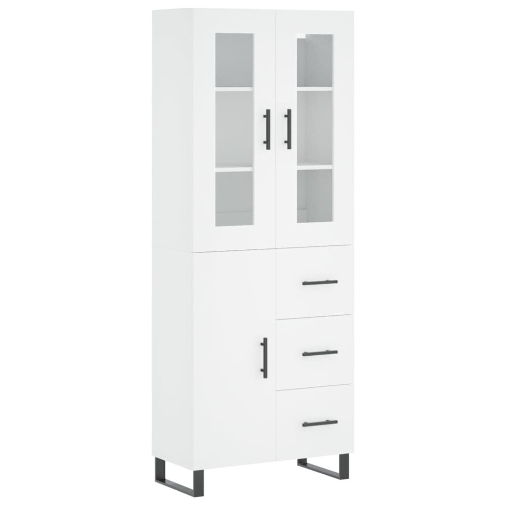 vidaXL Highboard Sideboard Cupboard Storage Cabinet White Engineered Wood