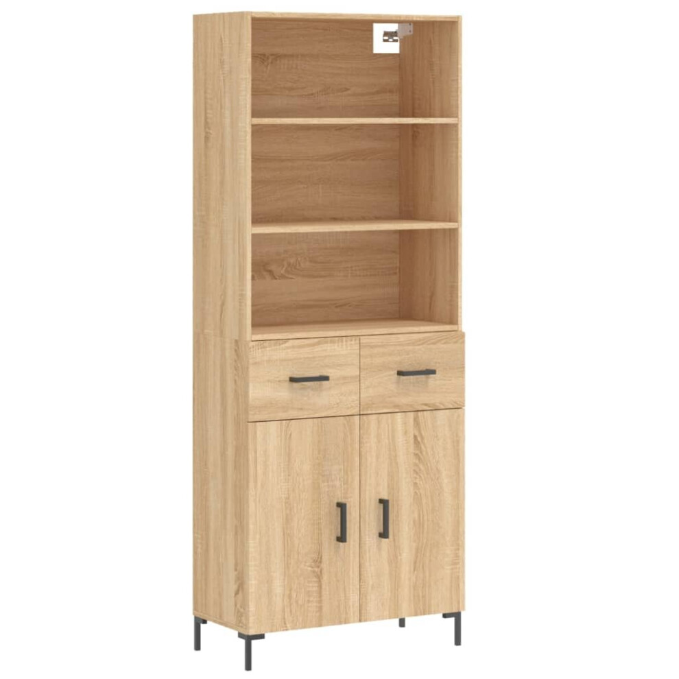 Vidaxl Highboard Sideboard Cupboard Side Cabinet Sonoma Oak Engineered Wood
