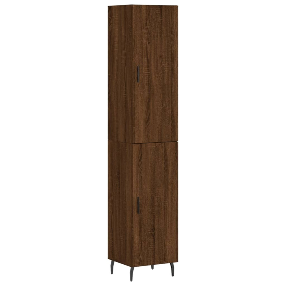 vidaXL Highboard Sideboard Cupboard Storage Cabinet Brown Oak Engineered Wood