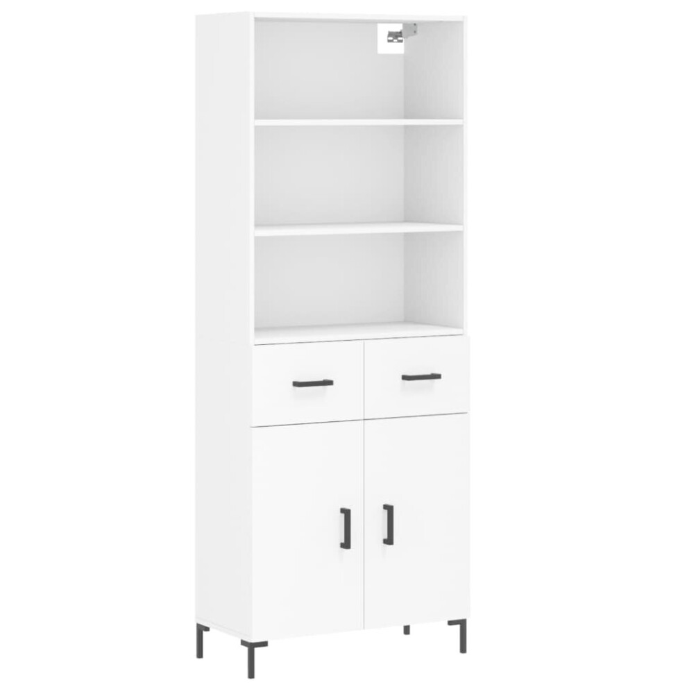 Vidaxl Highboard Sideboard Storage Cabinet Side Cabinet White Engineered Wood