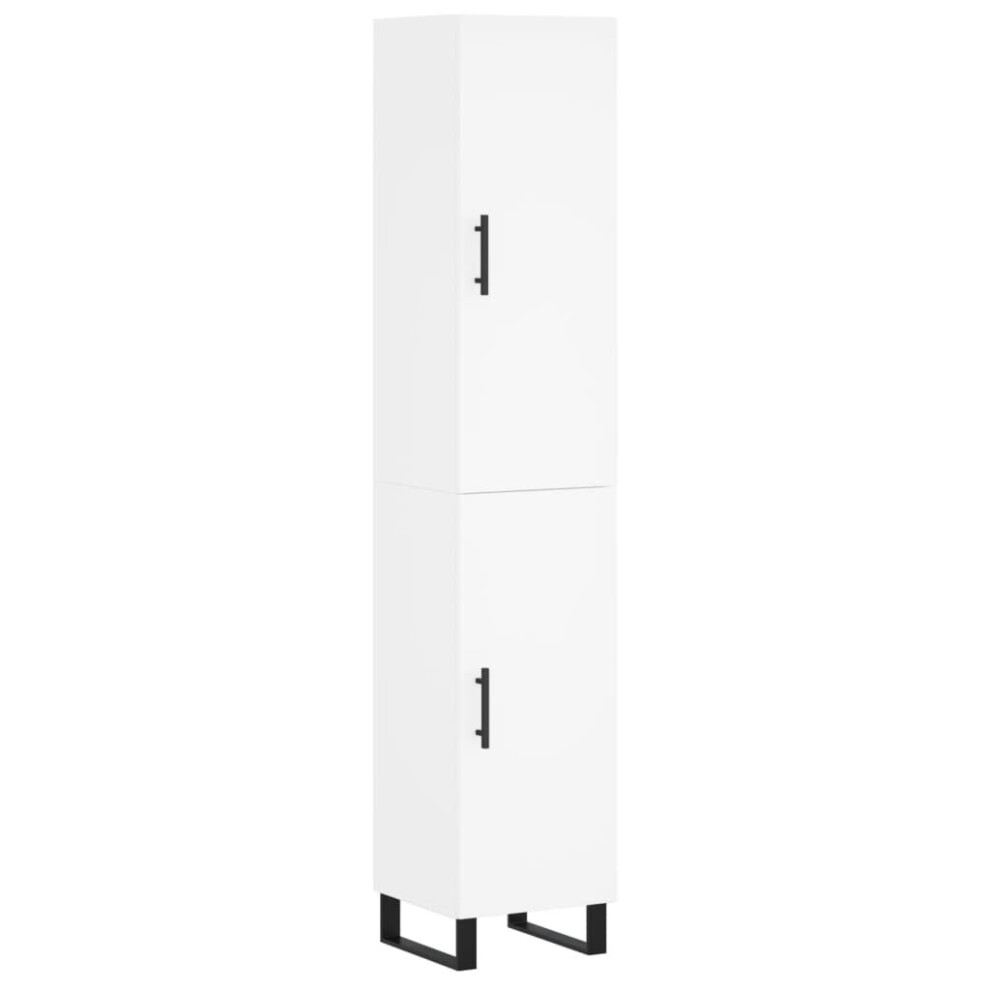 Vidaxl Highboard Sideboard Cupboard Storage Cabinet White Engineered Wood