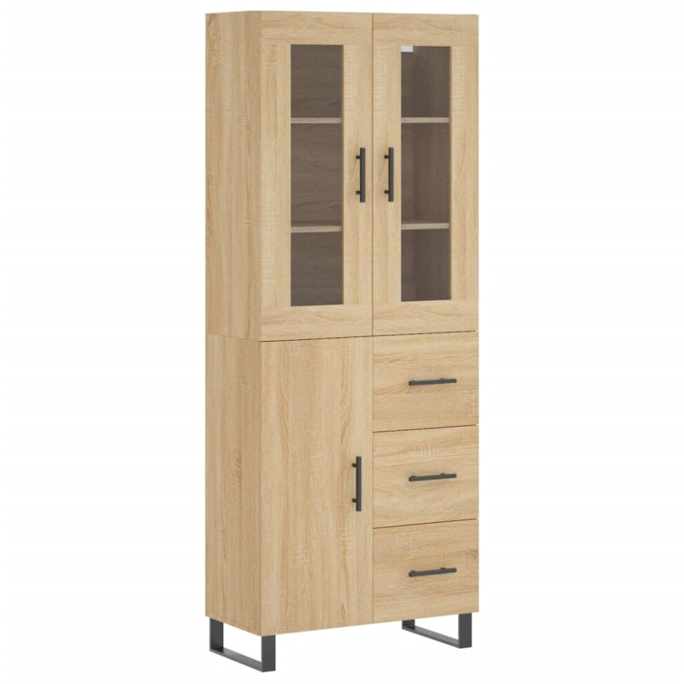 Vidaxl Highboard Sideboard Cupboard Storage Cabinet Sonoma Oak Engineered Wood
