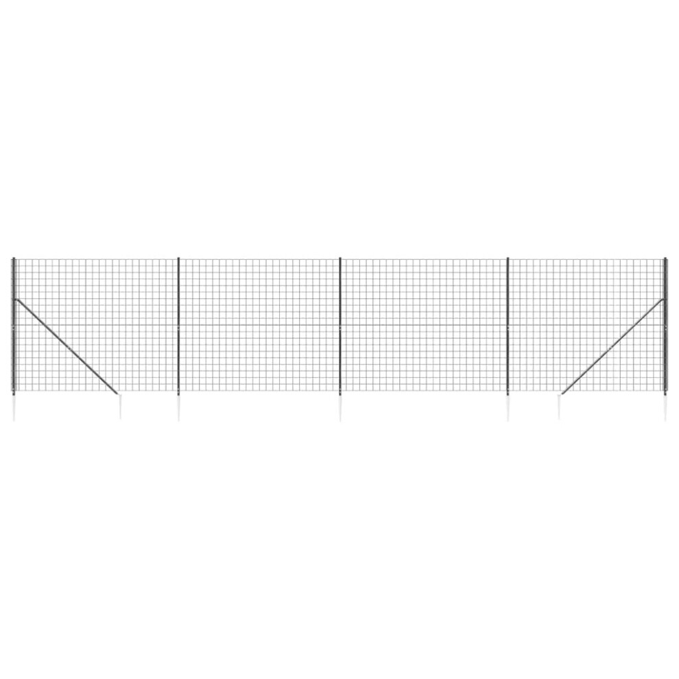 (anthracite, 1.8 x 10 m) vidaXL Wire Mesh Fence Outdoor Garden Wire Fencing Mesh with Spike Anchors