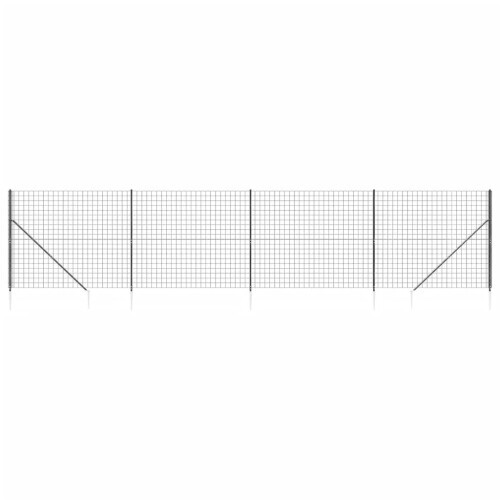 VidaXL vidaXL Maschendrahtzaun mit Bodenhülsen Anthrazit 1,4x10 m 1