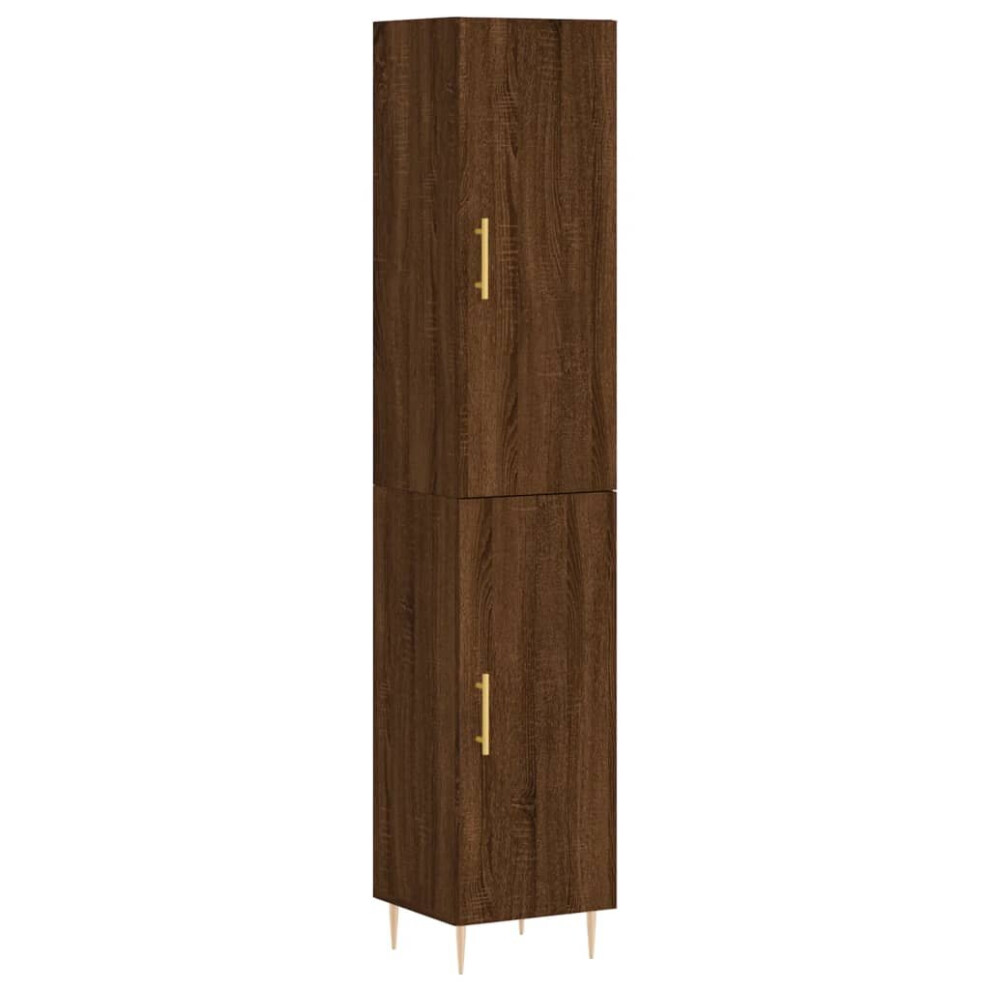 vidaXL Highboard Sideboard Cupboard Storage Cabinet Brown Oak Engineered Wood