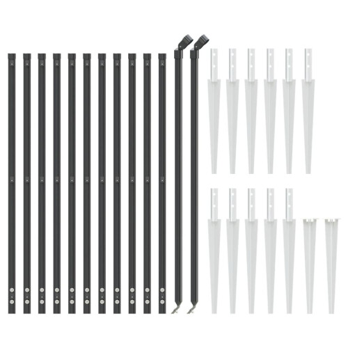 VidaXL vidaXL Maschendrahtzaun mit Bodenhülsen Anthrazit 1x25 m 2