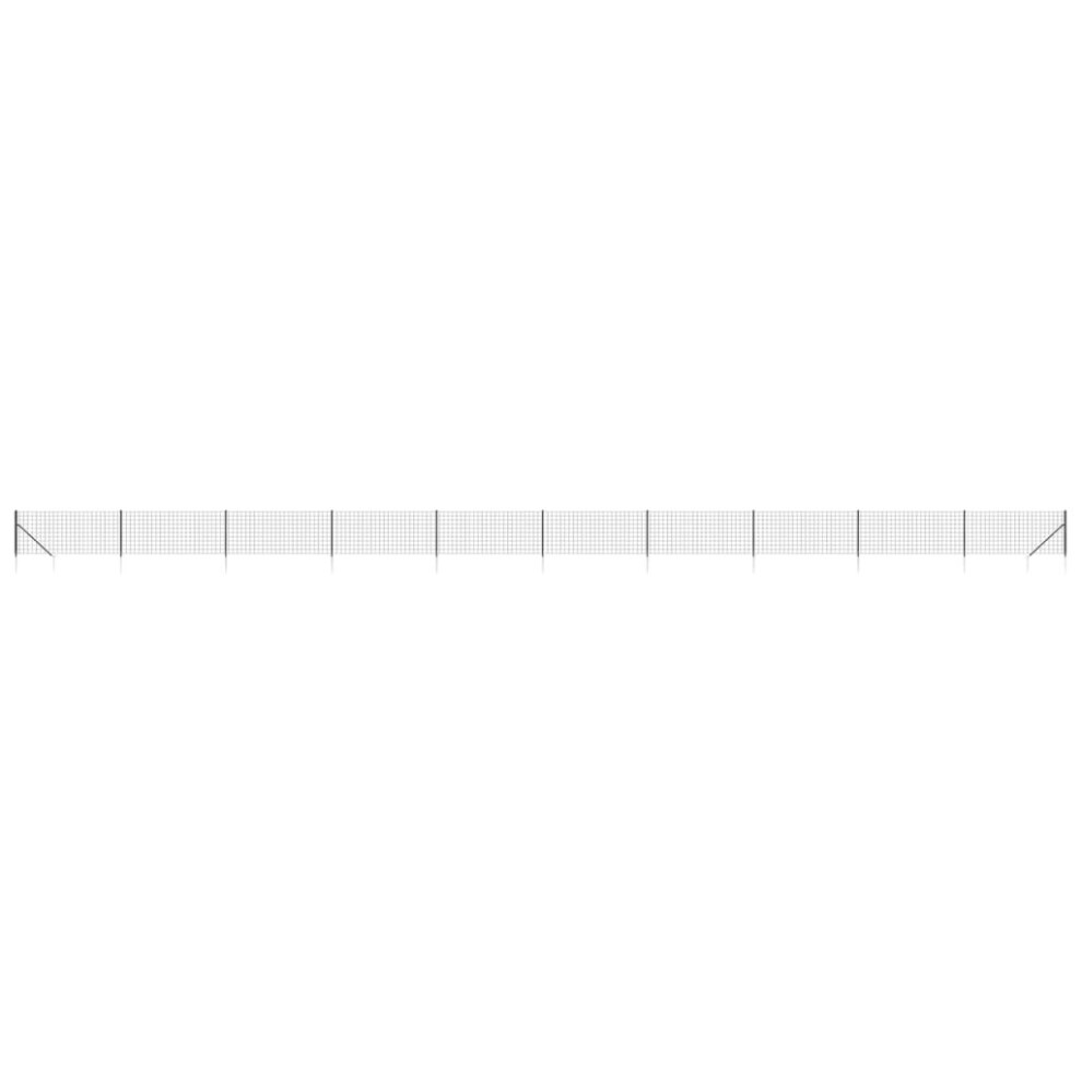 Vidaxl (Anthracite, 1.1 X 25 M) Wire Mesh Fence Outdoor Garden Wire Fencing Mesh With Spike Anchors