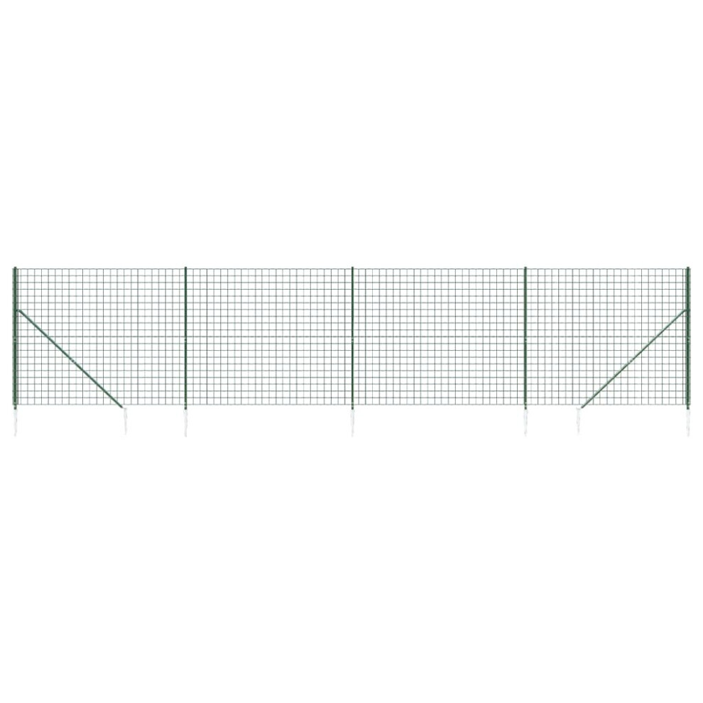 (green, 1.8 x 10 m) vidaXL Wire Mesh Fence Outdoor Garden Wire Fencing Mesh with Spike Anchors