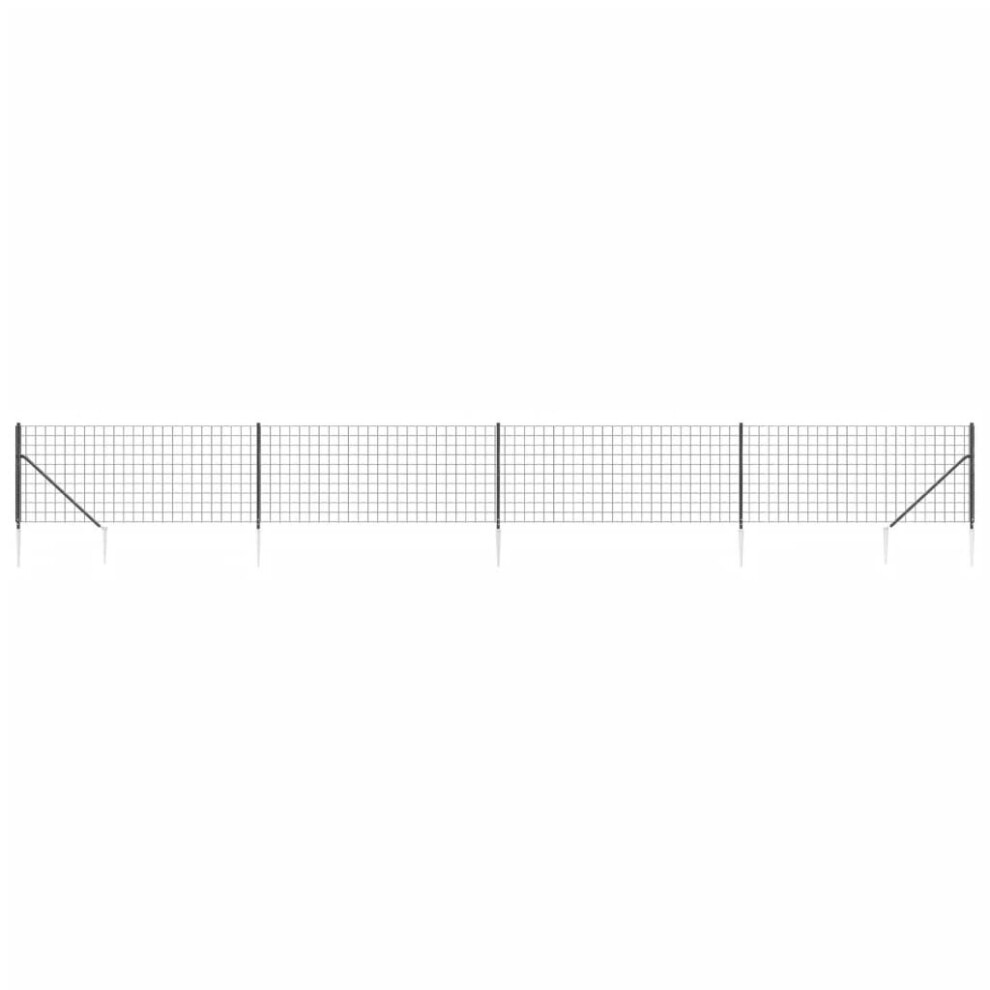Vidaxl (Anthracite, 0.8 X 10 M) Wire Mesh Fence Outdoor Garden Wire Fencing Mesh With Spike Anchors