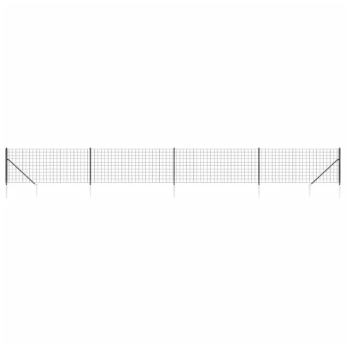 VidaXL vidaXL Maschendrahtzaun mit Bodenhülsen Anthrazit 1x10 m