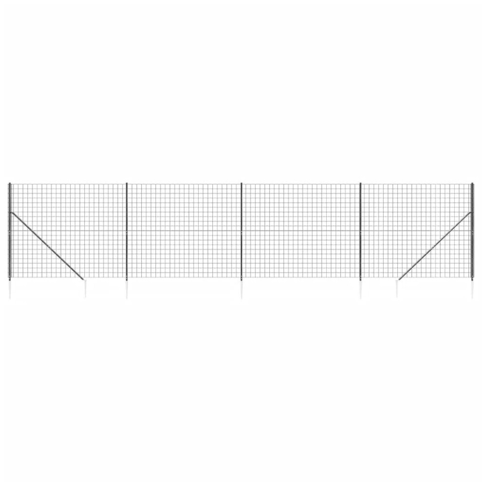 (anthracite, 1.4 x 10 m) vidaXL Wire Mesh Fence Outdoor Garden Wire Fencing Mesh with Spike Anchors