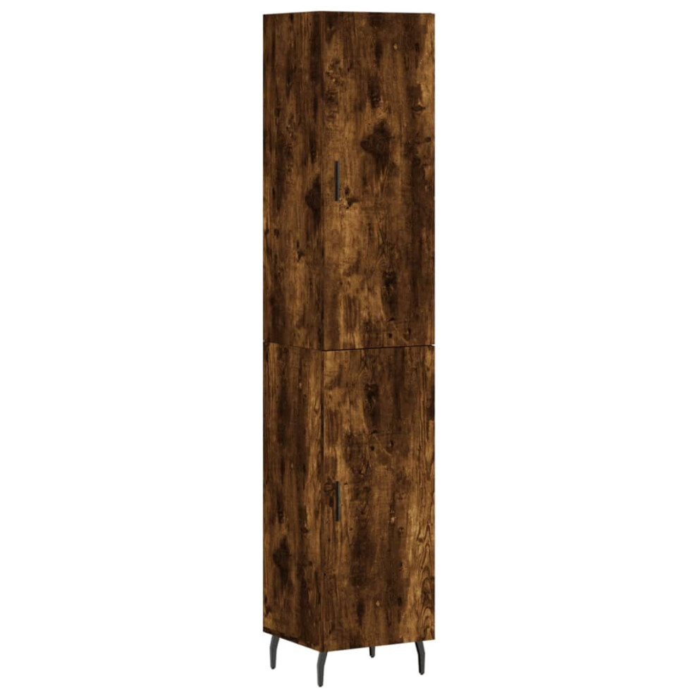 Vidaxl Highboard Sideboard Cupboard Storage Cabinet Smoked Oak Engineered Wood