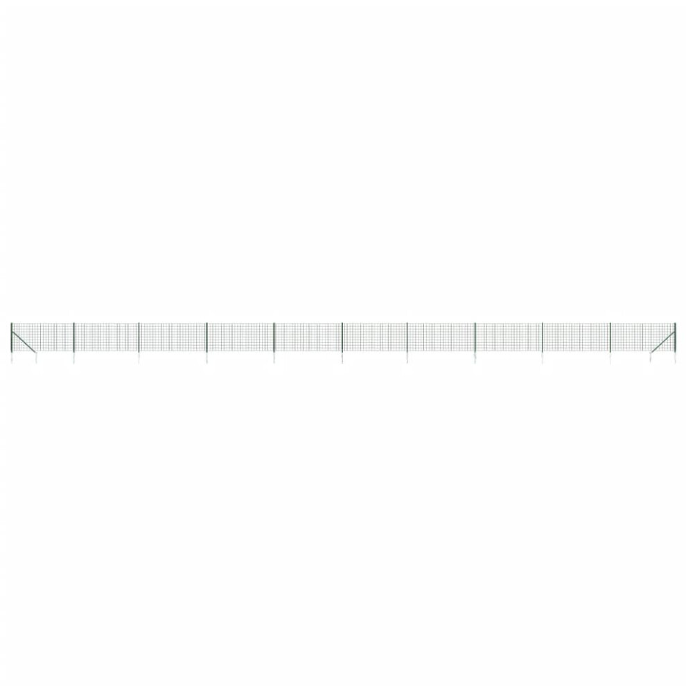 Vidaxl (Green, 0.8 X 25 M) Wire Mesh Fence Outdoor Garden Wire Fencing Mesh With Spike Anchors
