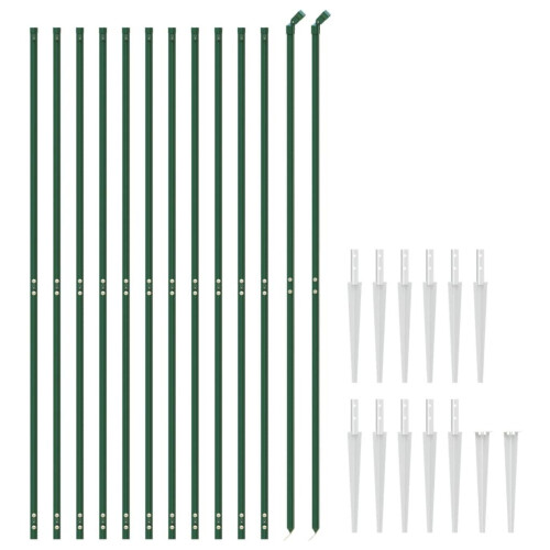 VidaXL vidaXL Maschendrahtzaun mit Bodenhülsen Grün 1,8x25 m 2