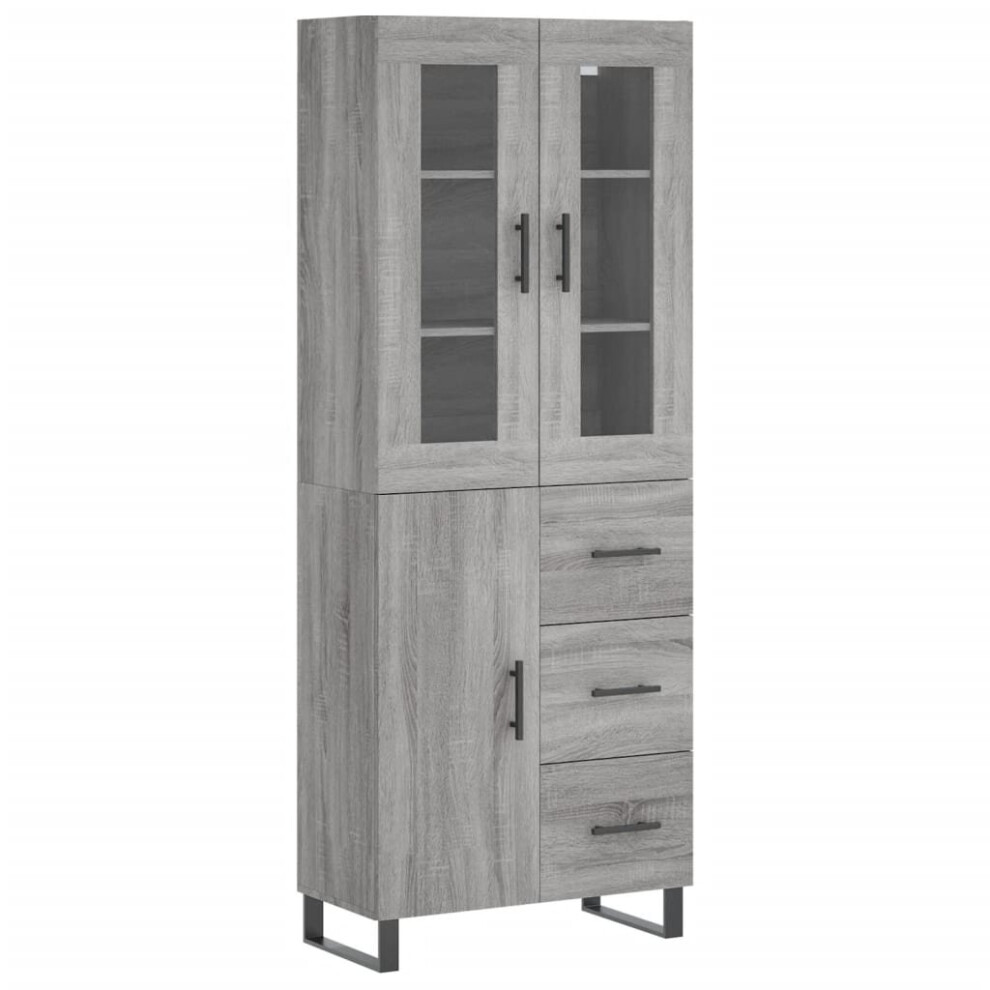 vidaXL Highboard Sideboard Cupboard Side Cabinet Grey Sonoma Engineered Wood