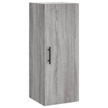 vidaXL Grey Sonoma Wall Mounted Cabinet - Engineered Wood Storage, Space-Saving 34.5 x 34 x 90 cm, Door for Hidden Storage