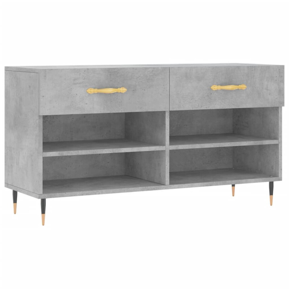 (concrete grey) vidaXL Shoe Bench Shoe Shelf Hallway Shoe Storage Cabinet Engineered Wood