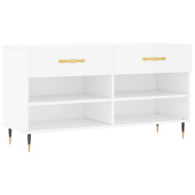 (white) vidaXL Shoe Bench Shoe Shelf Hallway Shoe Storage Cabinet Engineered Wood