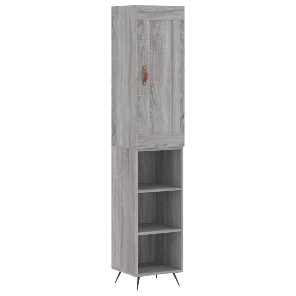 Vidaxl ( Sonoma, Shelves) Highboard Sideboard Tall Storage Cabinet Side Cabinet Engineered Wood Grey Size 3