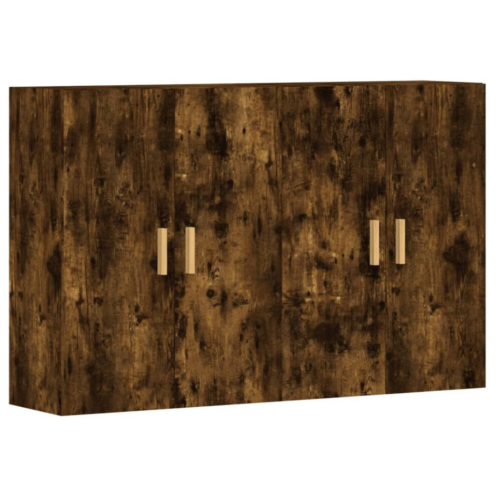Vidaxl Wall Mounted Cabinets Side Cabinet 2 Pcs Smoked Oak Engineered Wood
