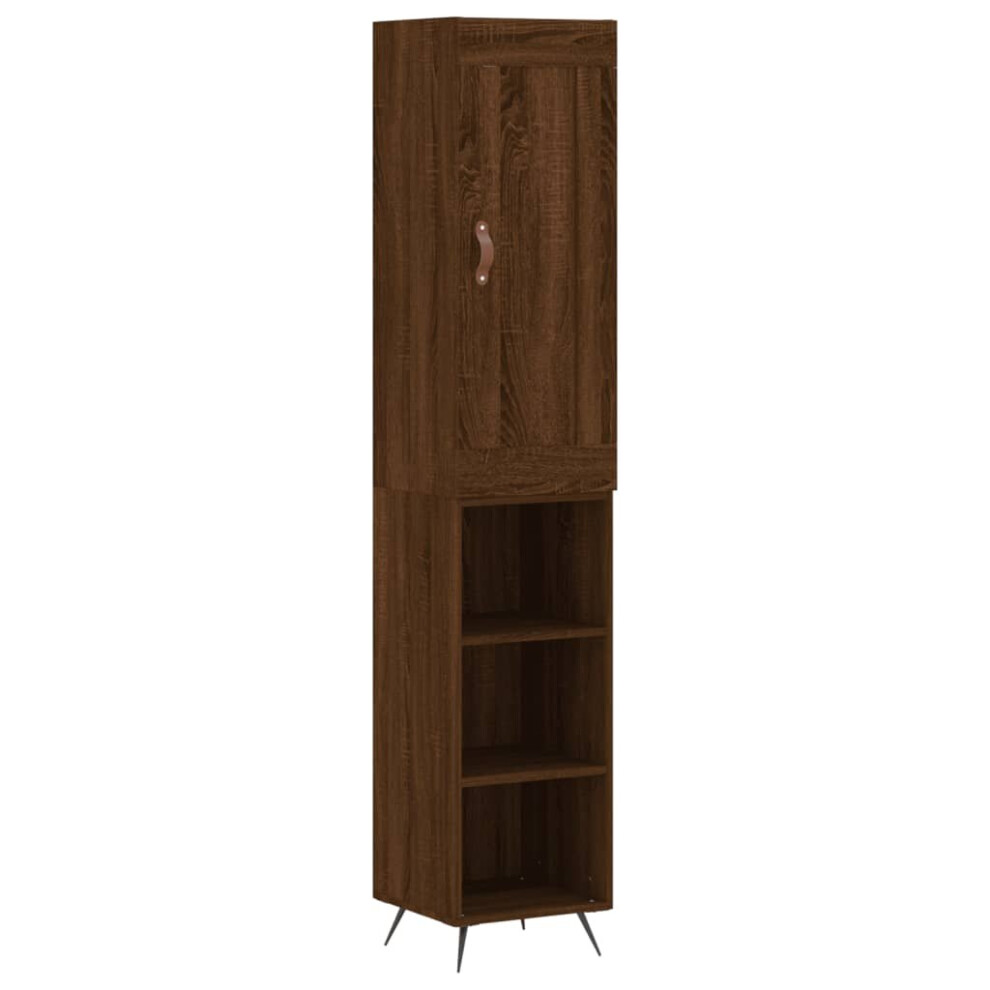 (brown oak, 3 shelves) vidaXL Highboard Sideboard Tall Storage Cabinet Side Cabinet Engineered Wood