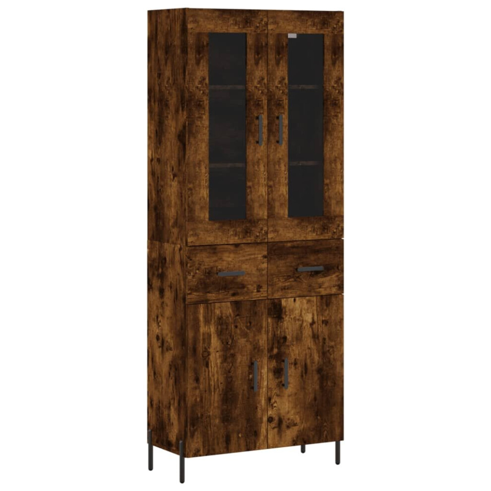 Vidaxl Highboard Sideboard Cupboard Storage Cabinet Smoked Oak Engineered Wood