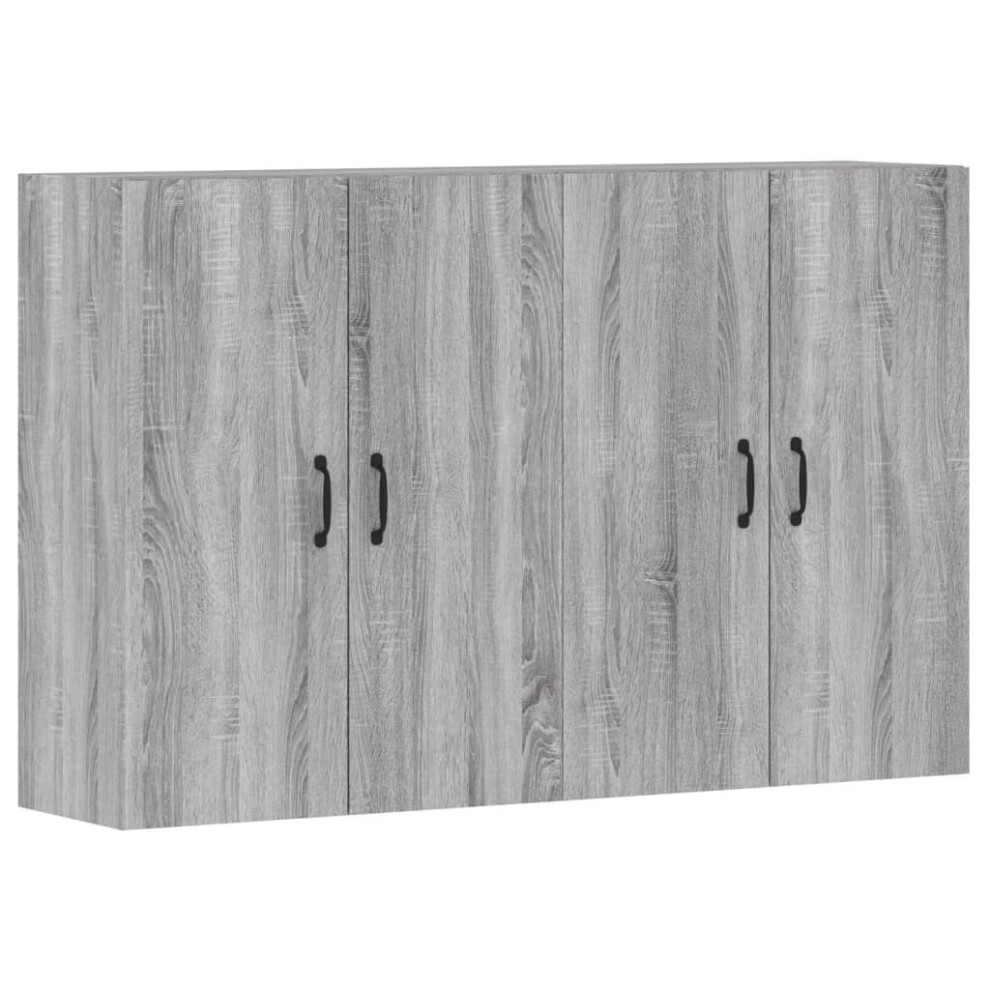 vidaXL Wall Mounted Cabinets Side Cabinet 2 pcs Grey Sonoma Engineered Wood