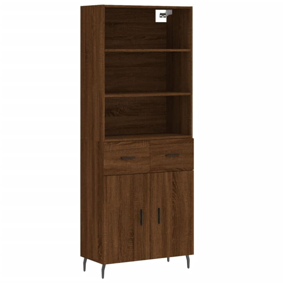 vidaXL Highboard Sideboard Cupboard Side Cabinet Brown Oak Engineered Wood