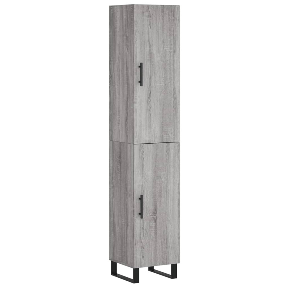 Vidaxl Highboard Sideboard Cupboard Side Cabinet Grey Sonoma Engineered Wood