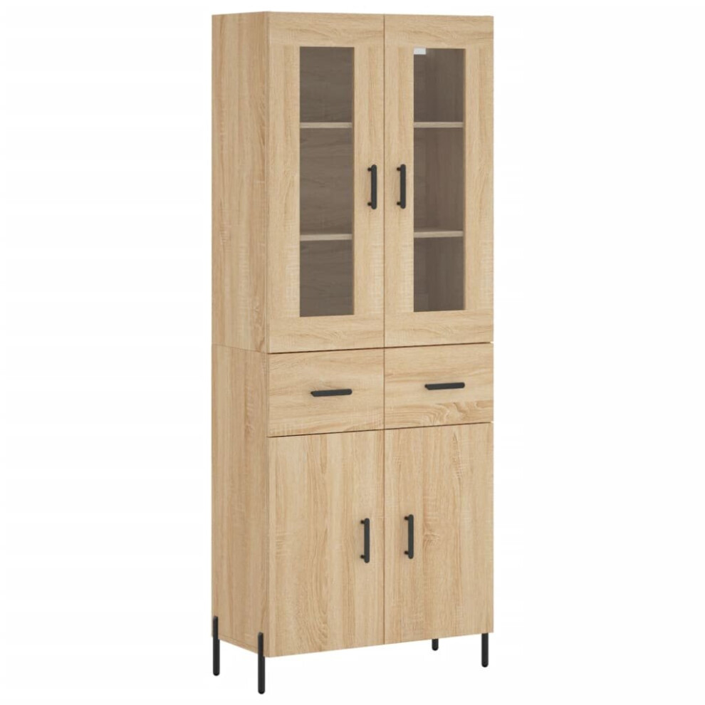 Vidaxl Highboard Sideboard Cupboard Storage Cabinet Sonoma Oak Engineered Wood