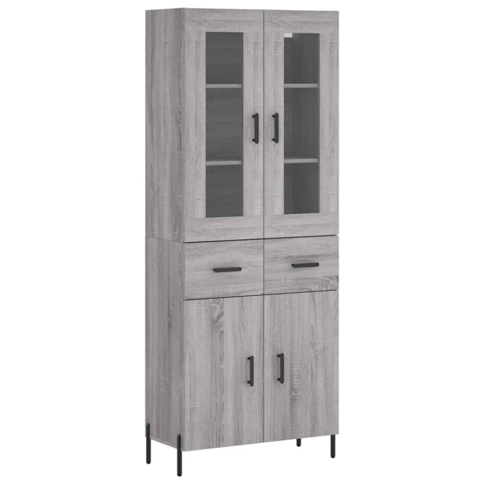 Vidaxl Highboard Sideboard Cupboard Side Cabinet Grey Sonoma Engineered Wood