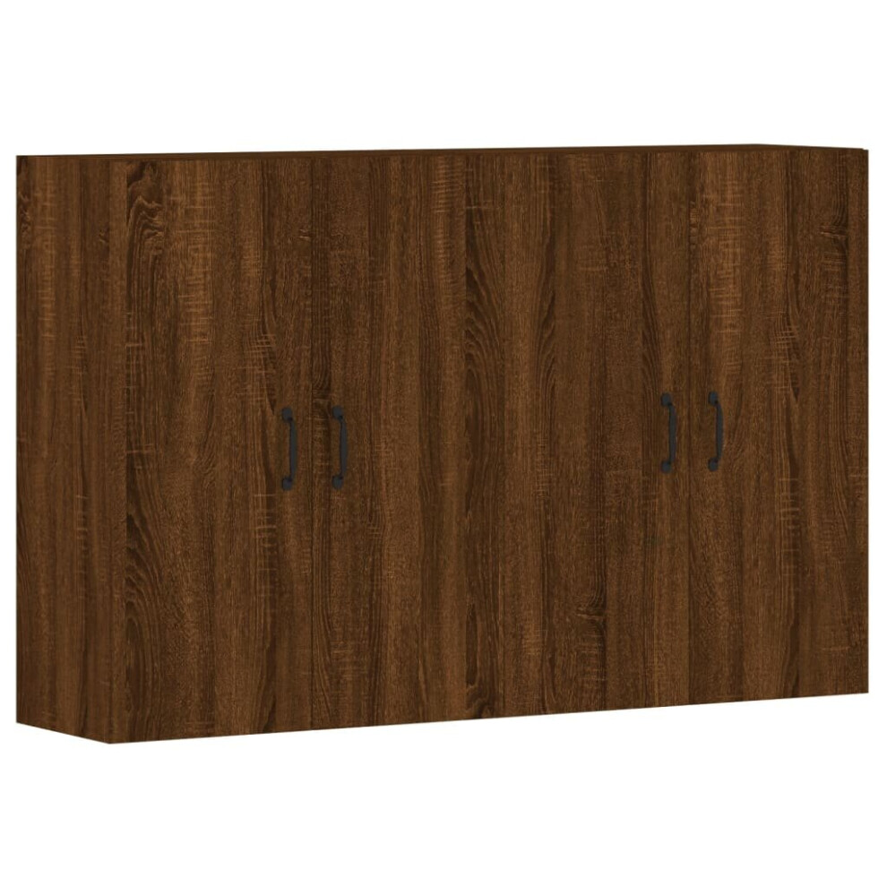 vidaXL Wall Mounted Cabinets Bathroom Cabinet 2 pcs Brown Oak Engineered Wood