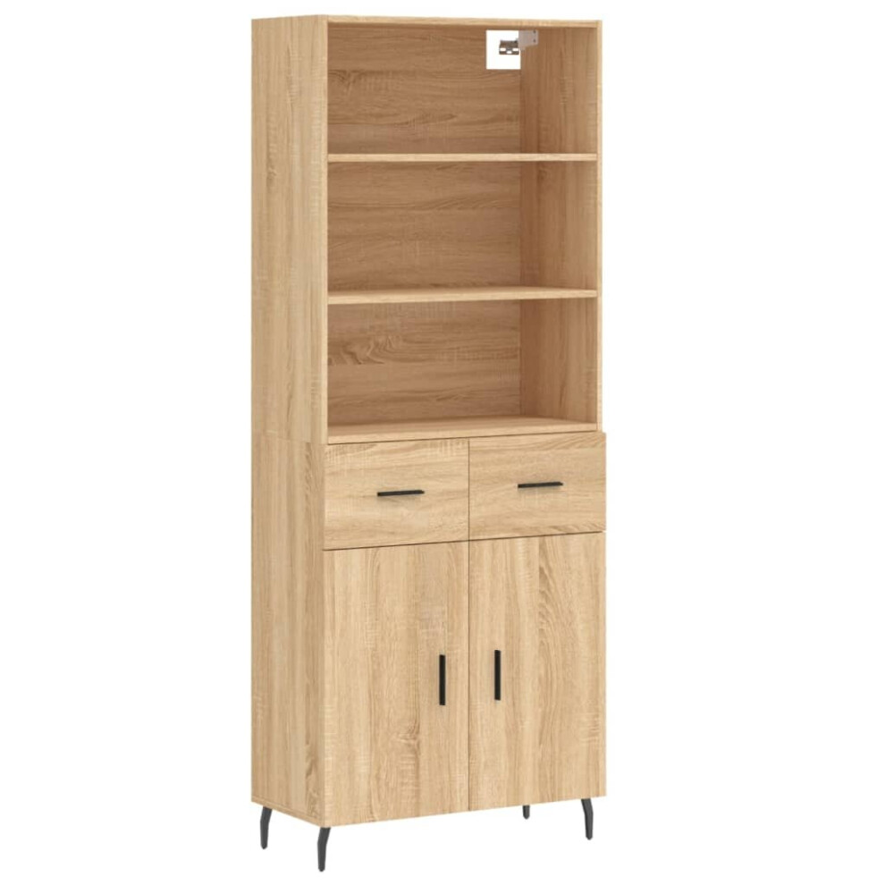 Vidaxl Highboard Sideboard Cupboard Side Cabinet Sonoma Oak Engineered Wood