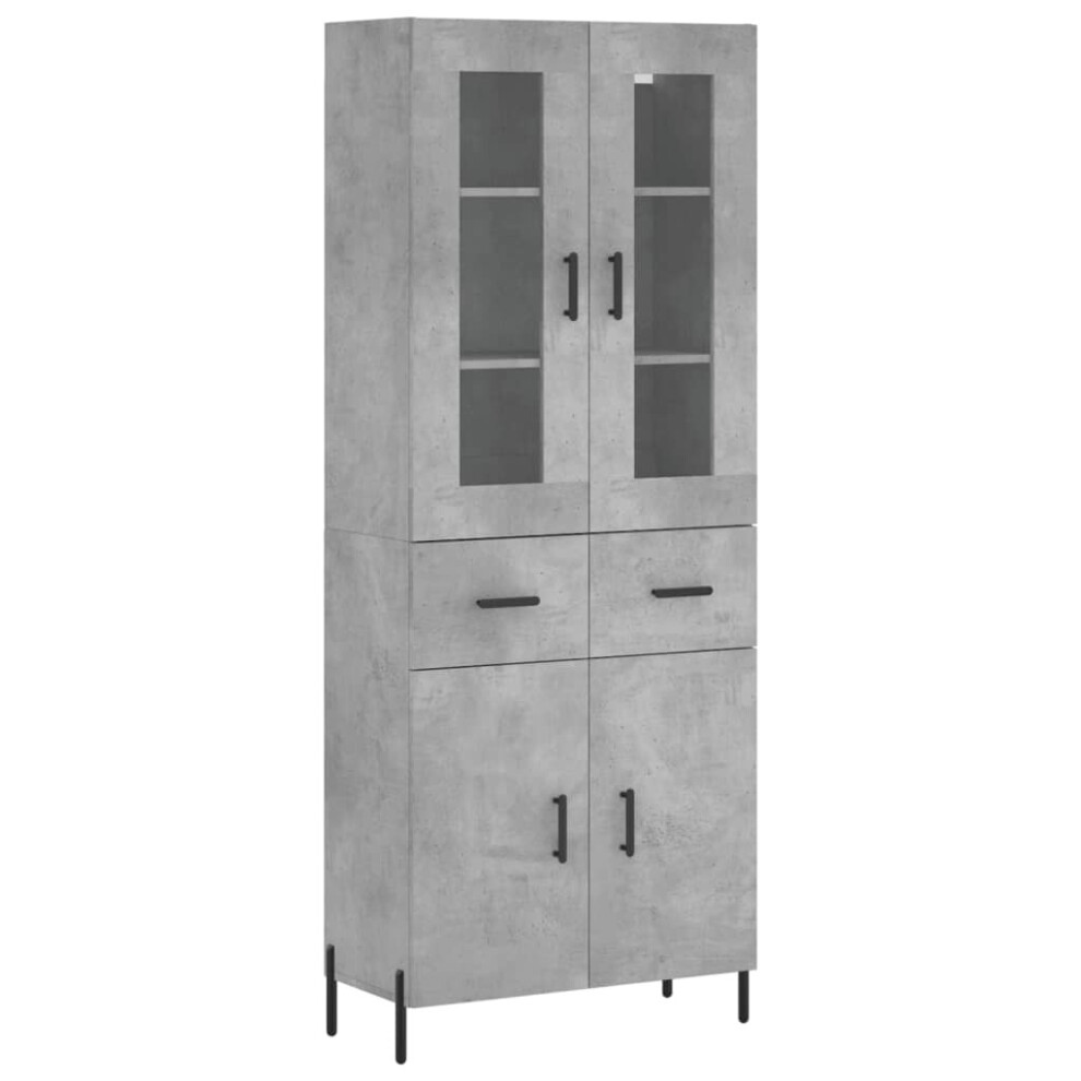 vidaXL Highboard Sideboard Cupboard Side Cabinet Concrete Grey Engineered Wood