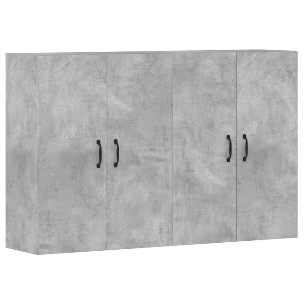 vidaXL Wall Mounted Cabinets Side Cabinet 2 Pcs Concrete Grey Engineered Wood