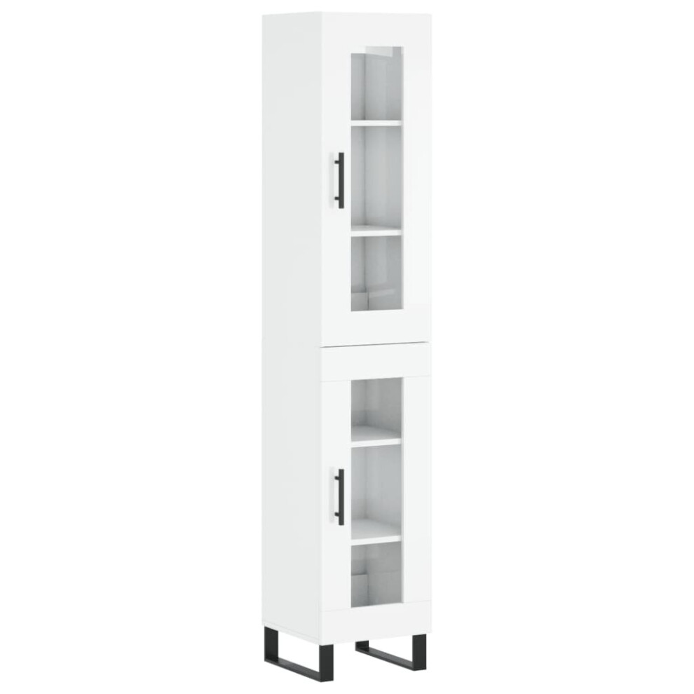 (high gloss white, 1 glass door) vidaXL Highboard Sideboard Cupboard Side Board Storage Cabinet Engineered Wood