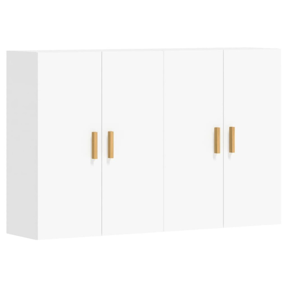 vidaXL Wall Mounted Cabinets Bathroom Cabinet 2 pcs White Engineered Wood