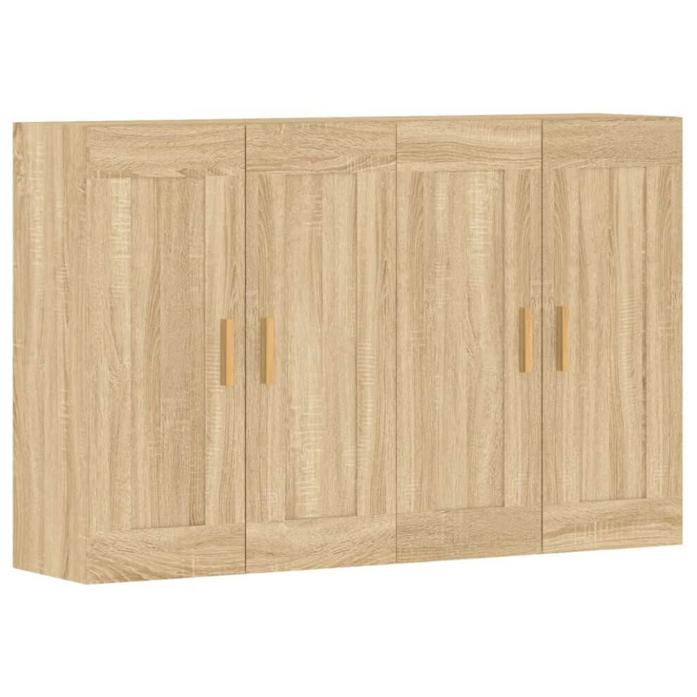 vidaXL Wall Mounted Cabinets Side Cabinet 2 pcs Sonoma Oak Engineered Wood